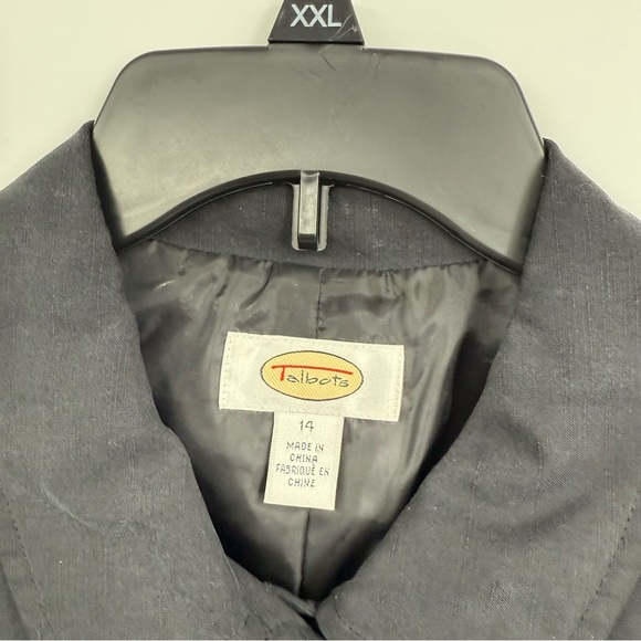 TALBOTS Women’s Blazer Jacket Size 14 Silk Linen Lined Barrel Button Vintage - Picture 4 of 9
